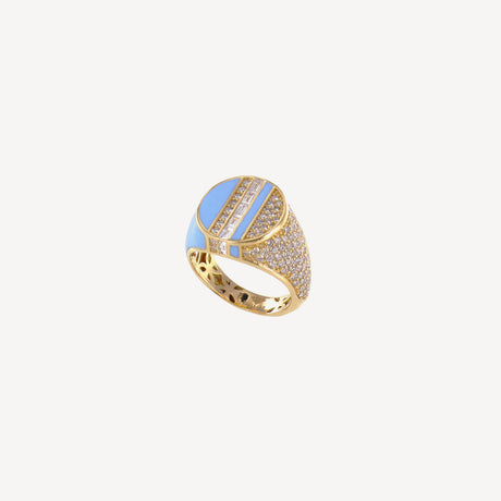 Bague Candy Full Blue en or rose sertie de diamants – Maison Paillard