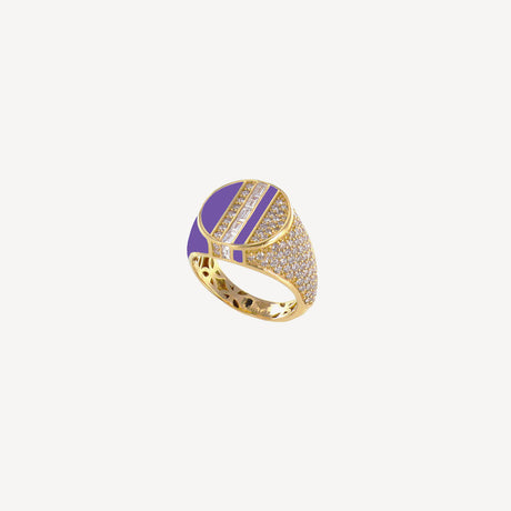 Bague Candy Full Purple en or rose et or jaune sertie de diamants – Maison Paillard